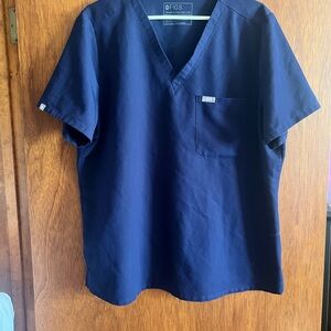 Figs Deep Blue V-Neck Shirt